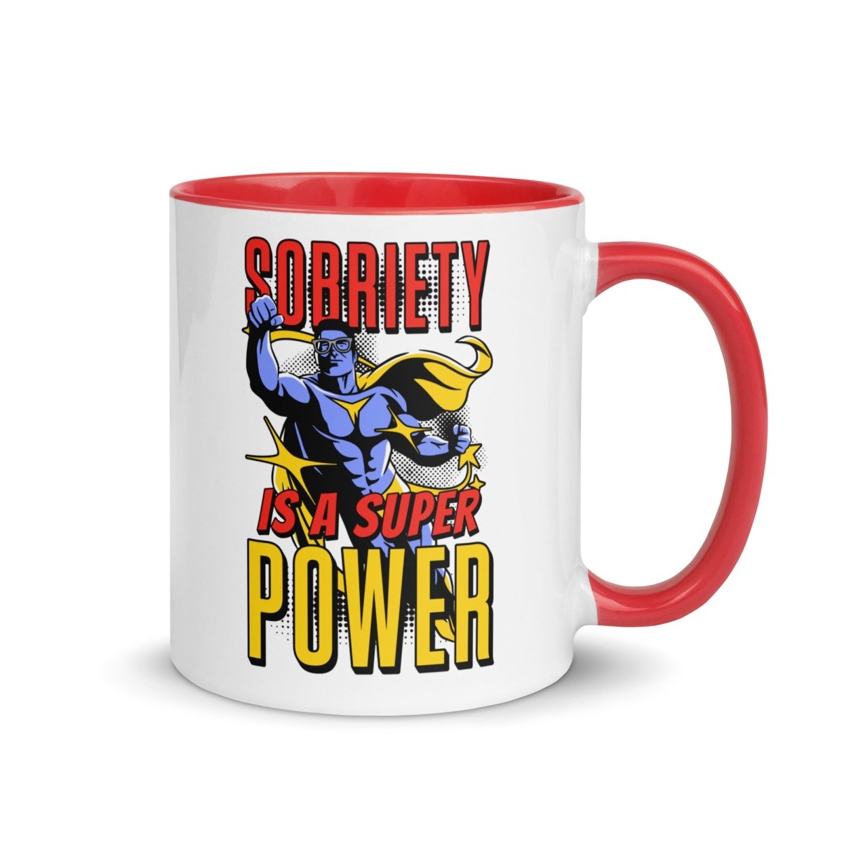 Sobriety Superpower Comic Mug with Color - Empower Your Day - Sobervation