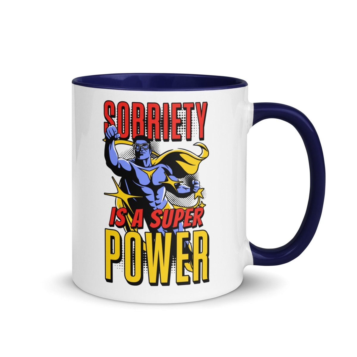 Sobriety Superpower Comic Mug with Color - Empower Your Day - Sobervation