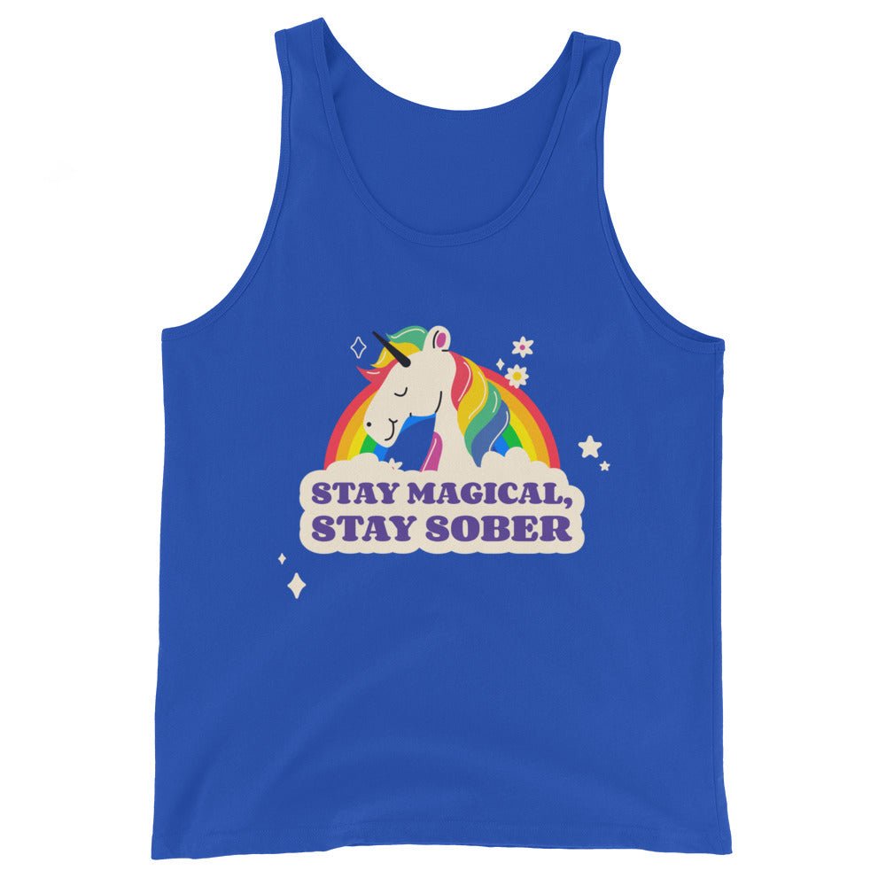 "Stay Magical, Stay Sober" Men's Tank - True Royal / XS | Sobervation
